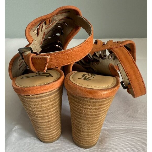 Sam Edelman Womens Holly Slingback Sandal Block Heel Ginger Real Leather Sz 9 US - Picture 9 of 13